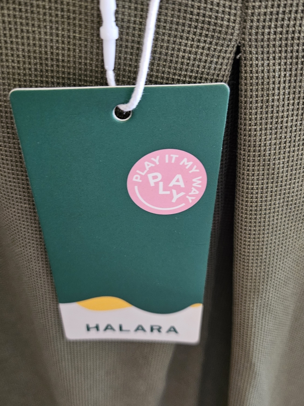 NWT HALARA Olive Green Waffle Knit Wide-Leg Jumpsuit Overalls Size L Minimalist - Picture 5 of 8